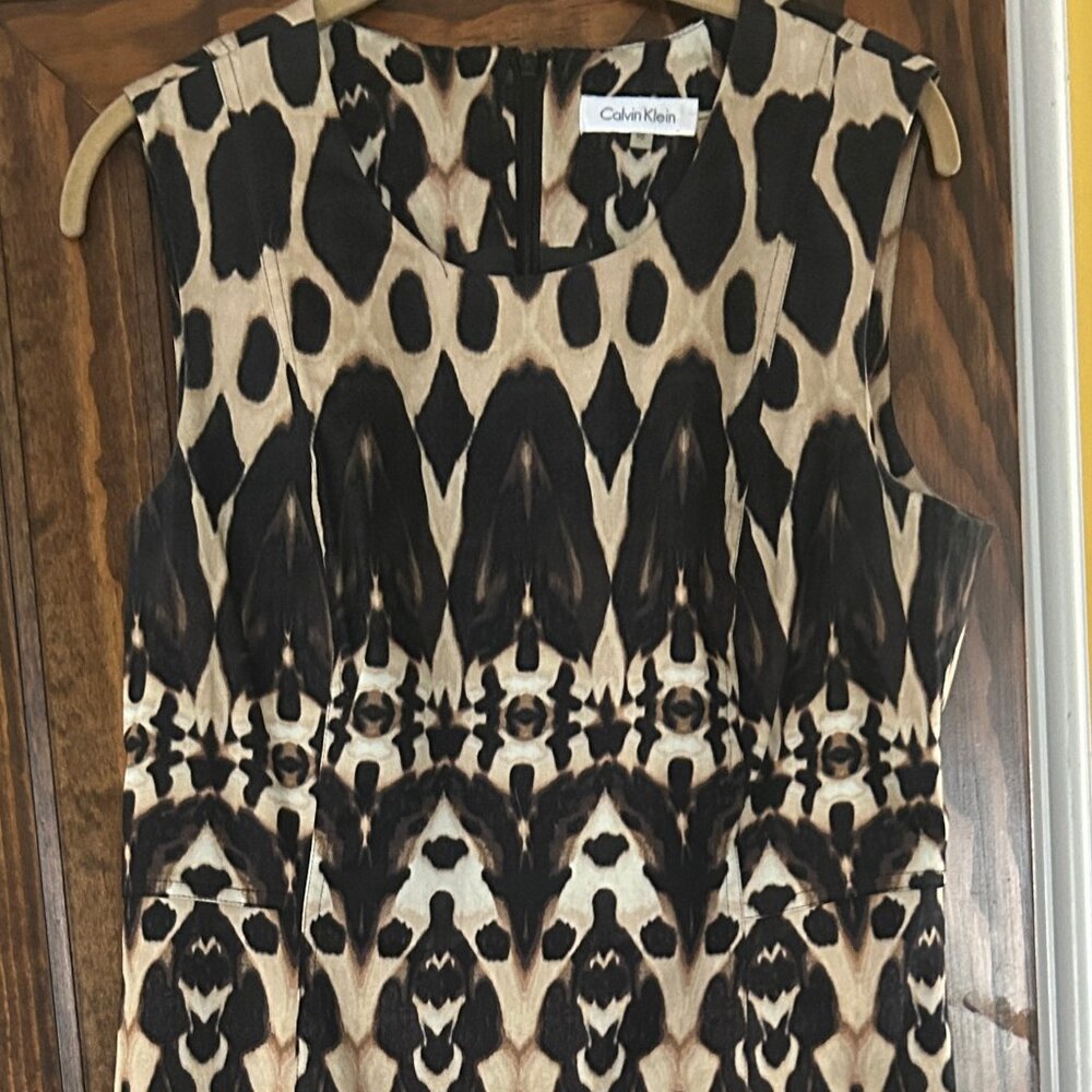Calvin Klein Ikat Animal print dress size 10 Never worn
